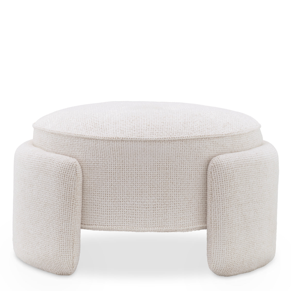 White Upholstered Modern Stool Ortega