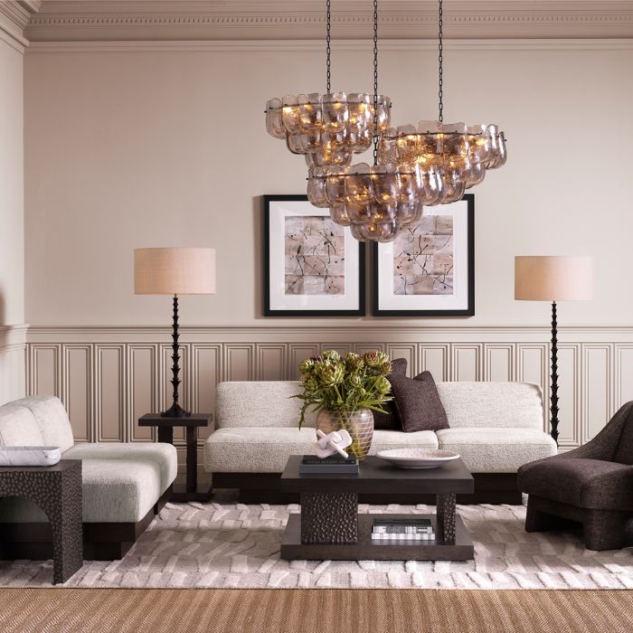 Sofa Bastion seashell off-white charcoal veneer