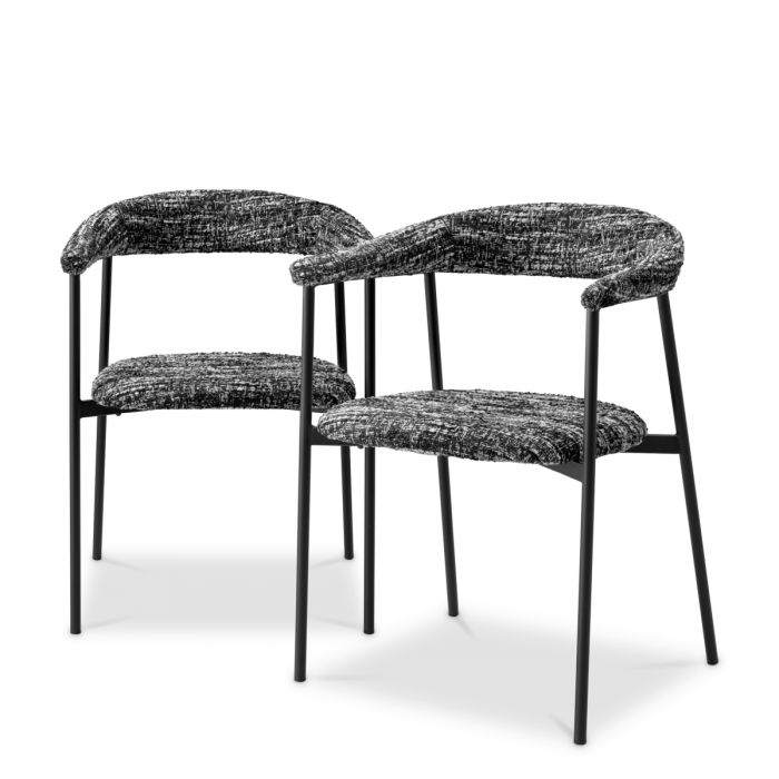 Dining Chair Julio bouclé sonata black set of 2