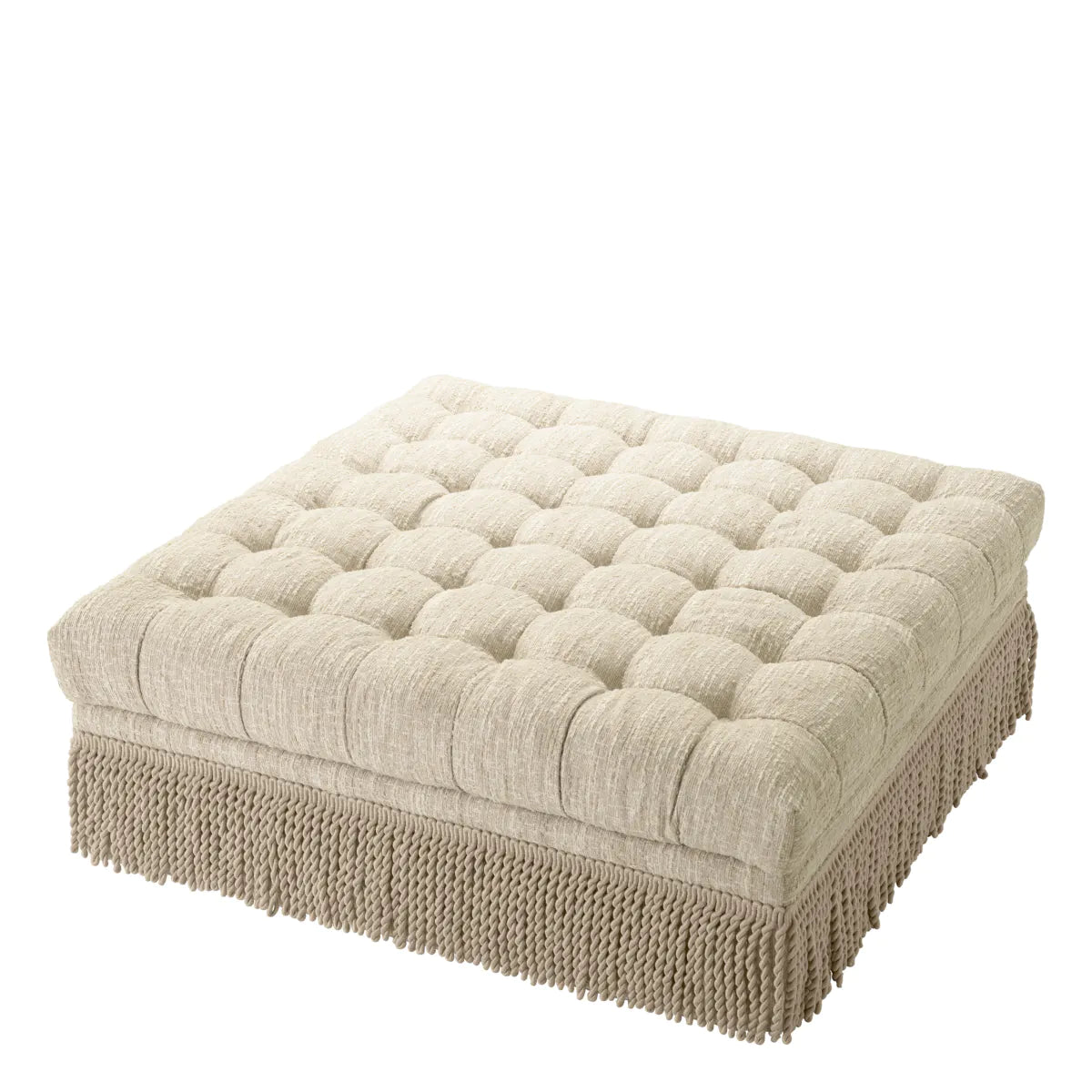 Boucle Tufted Fringe Ottoman Dorantes | Eichholtzmh.com