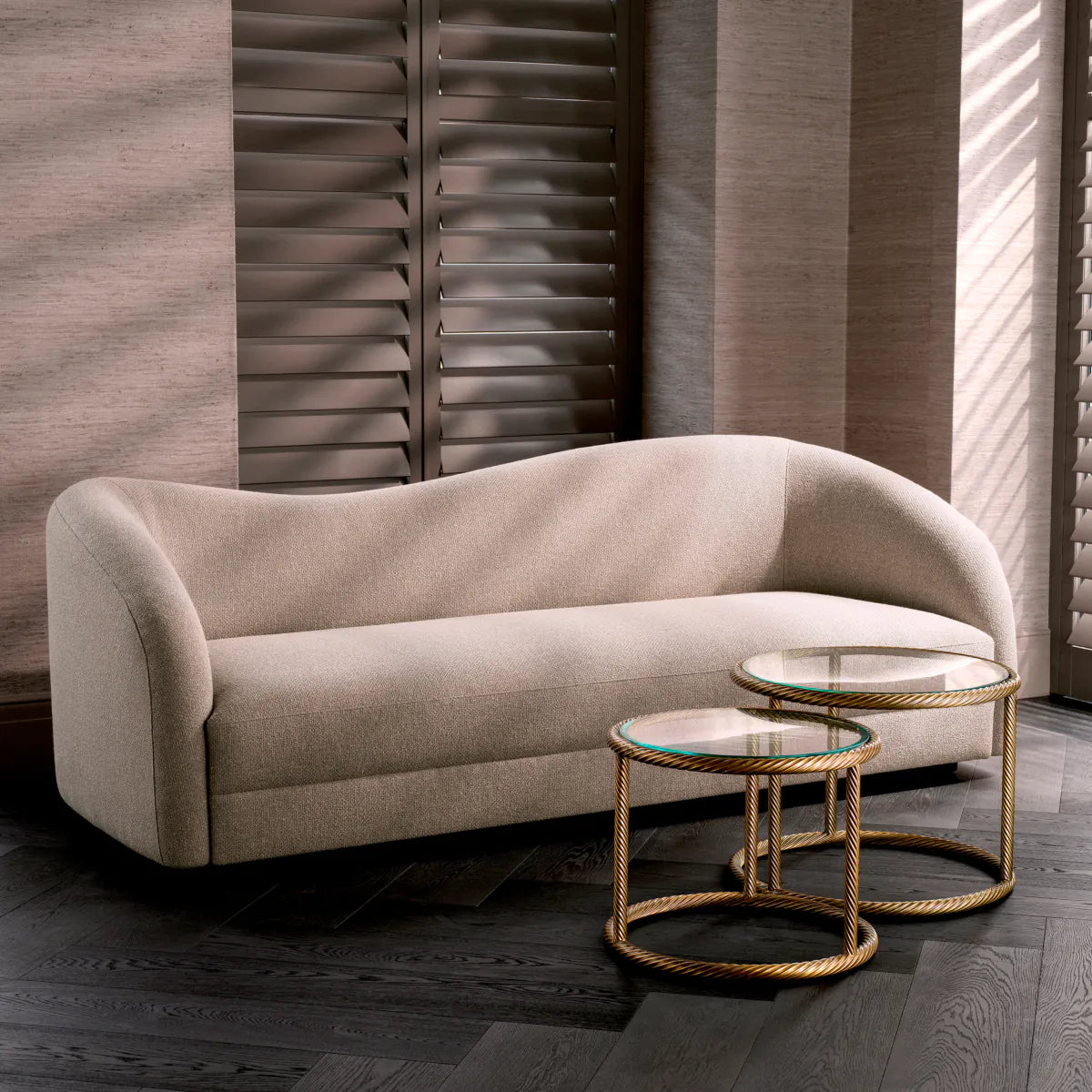 Greige Curved Sofa Divisadero | Eichholtzmh.com