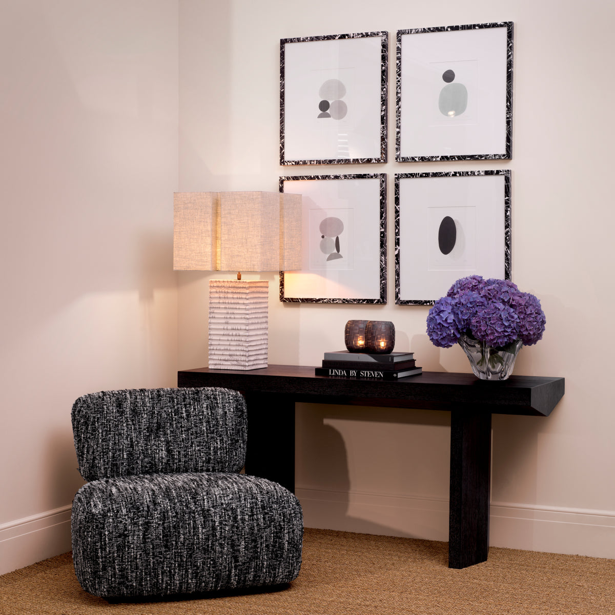 Black Boucle Lounge Chair Leon | Eichholtzmh.com