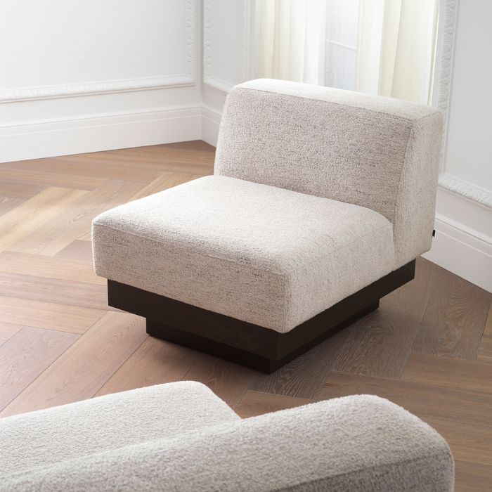 Chair Bastion seashell off-white charcoal veneer