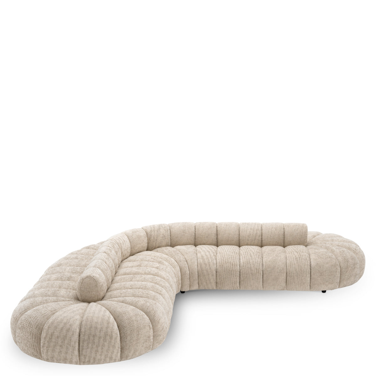 Beige Channeled Curved Sofa Alison | Eichholtzmh.com