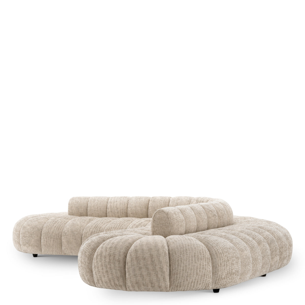Beige Channeled Curved Sofa Alison | Eichholtzmh.com