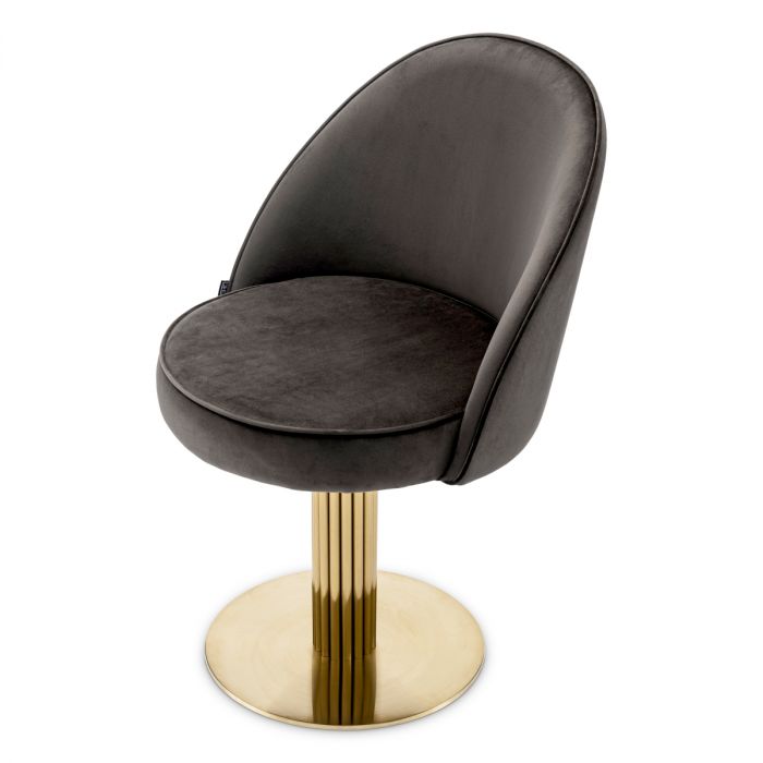 Dining Chair Dorland roche dark grey velvet