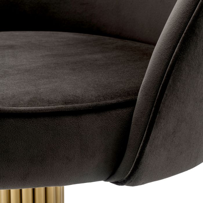 Dining Chair Dorland roche dark grey velvet