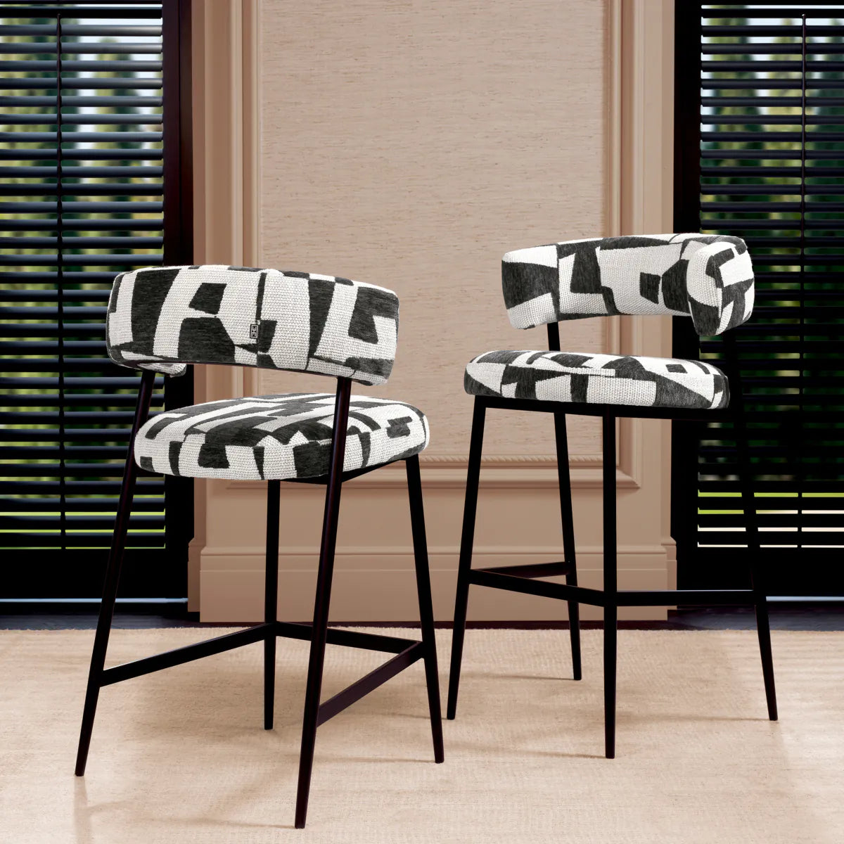 Brooklyn Black Bar Stool Folsom | Eichholtzmh.com