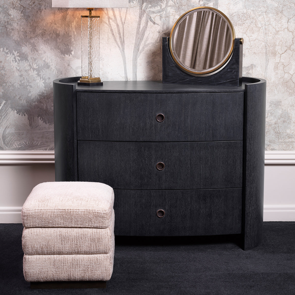 Beige Ebony Storage Stool Valmont | Eichholtzmh.com