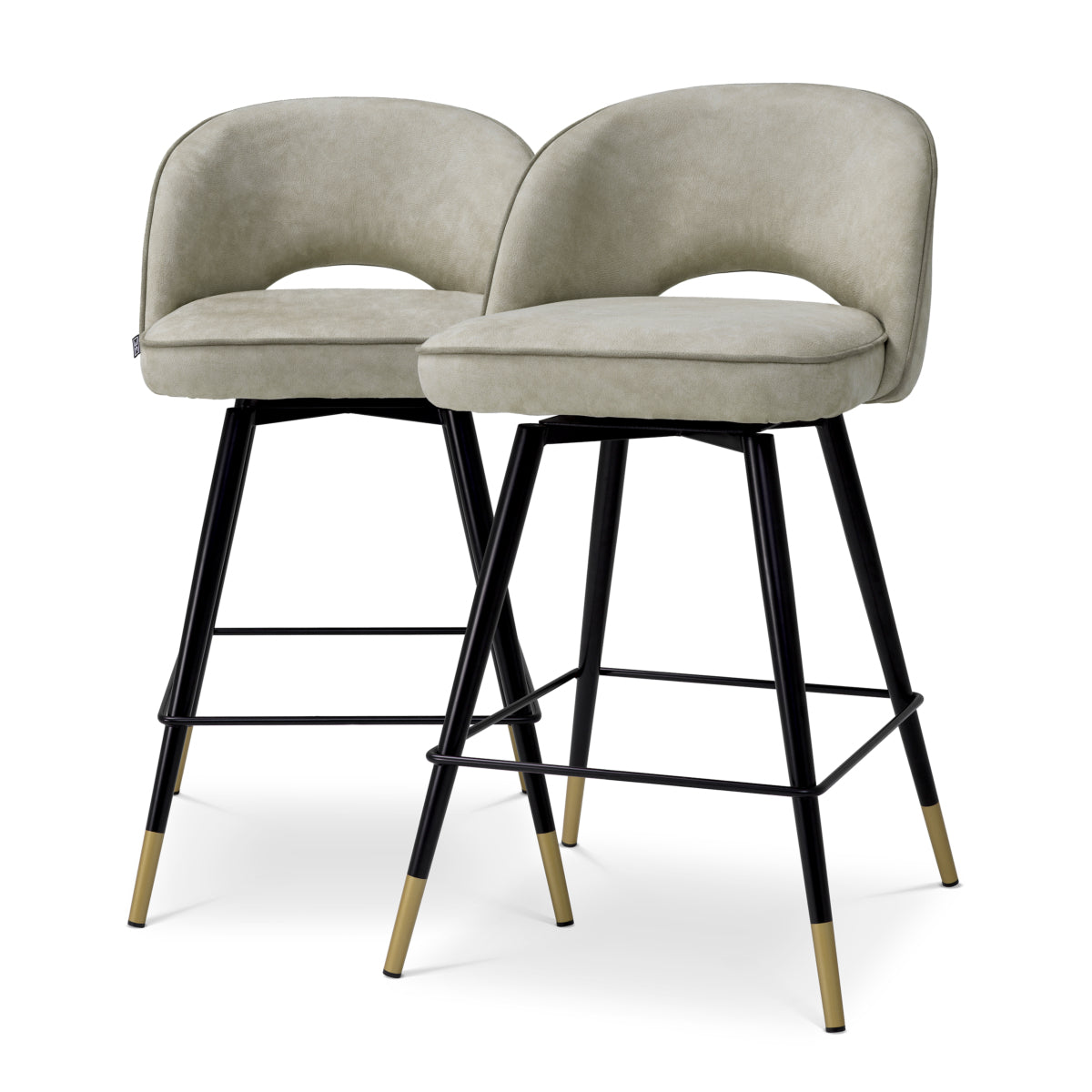 Mayer Silver Swivel Counter Stools (2) Cliff