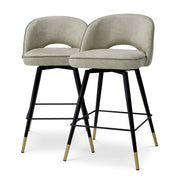 Mayer Silver Swivel Counter Stools (2) Cliff