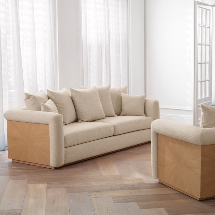 Sofa Amadeo natural oak veneer renato ecru