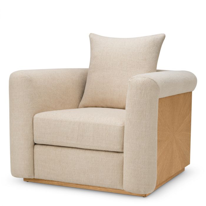 Chair Amadeo natural oak veneer renato ecru
