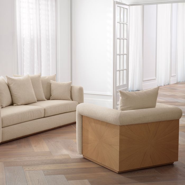 Chair Amadeo natural oak veneer renato ecru