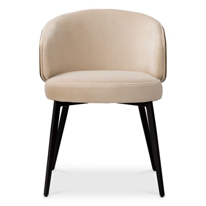 Dining Chair Camerota walnut finish sabino beige