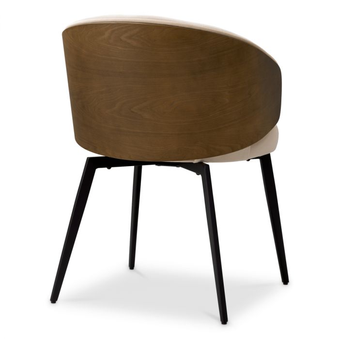 Dining Chair Camerota walnut finish sabino beige