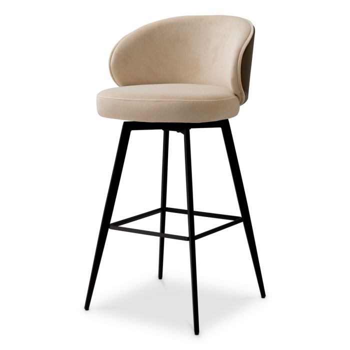 Bar Stool Camerota walnut finish sabino beige