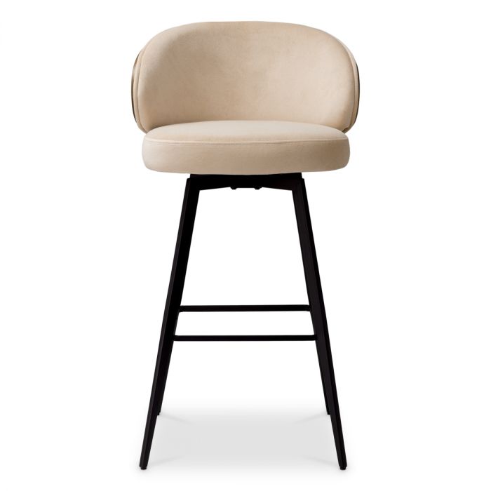 Bar Stool Camerota walnut finish sabino beige