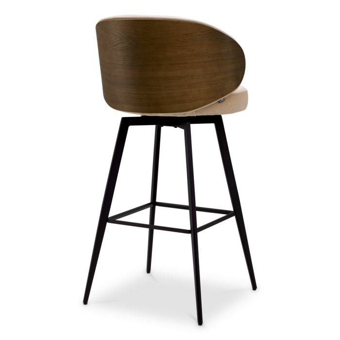 Bar Stool Camerota walnut finish sabino beige