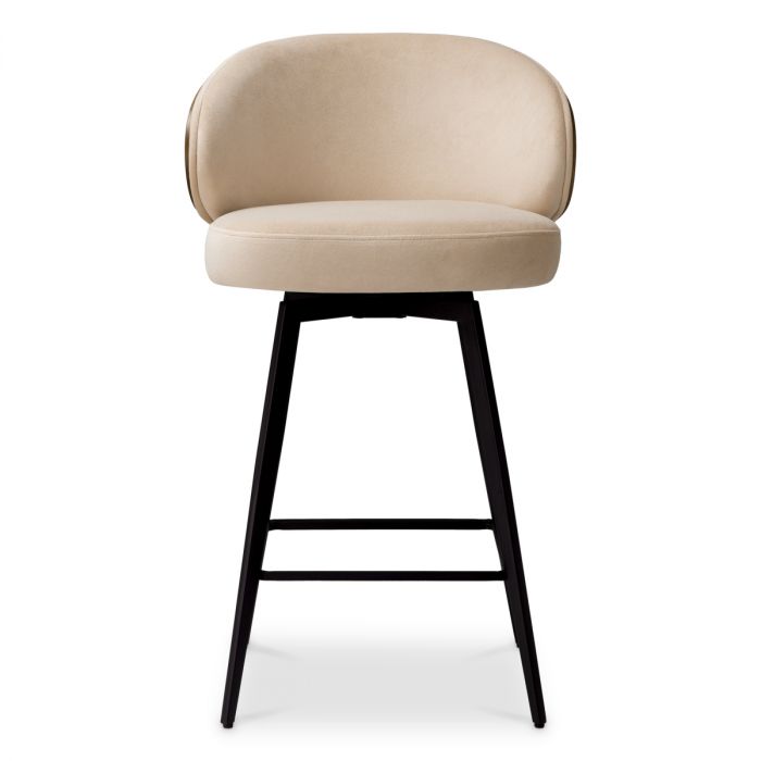 Counter Stool Camerota walnut finish sabino beige
