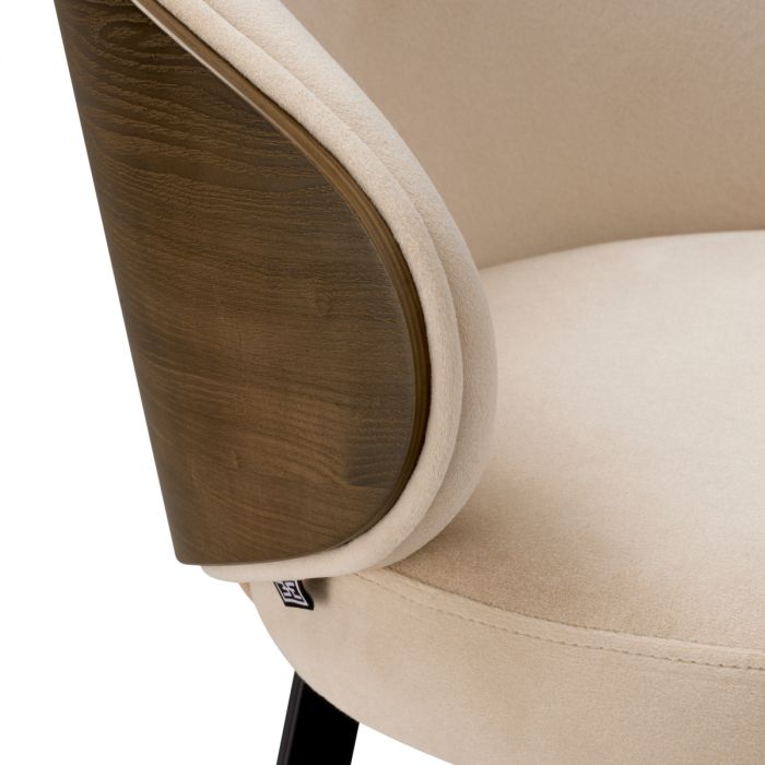 Counter Stool Camerota walnut finish sabino beige