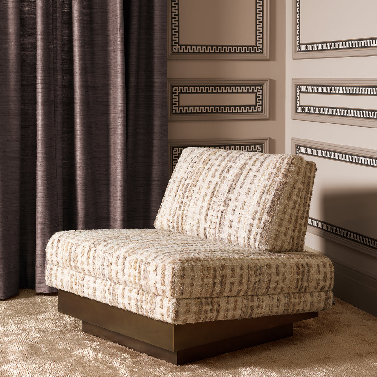 Beige Fabric Lounge Chair Rubina | Eichholtzmh.com