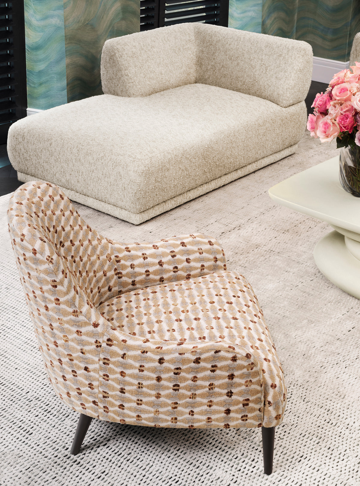 Cream Fabric Chaise Lounge Oberon | Eichholtzmh.com