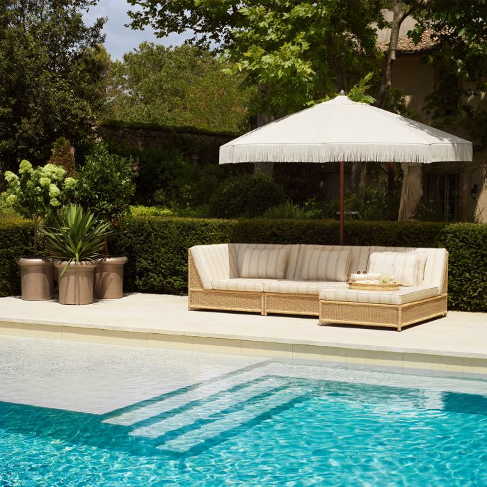 Outdoor Modular Chair Hampton corner faux rattan saville beige