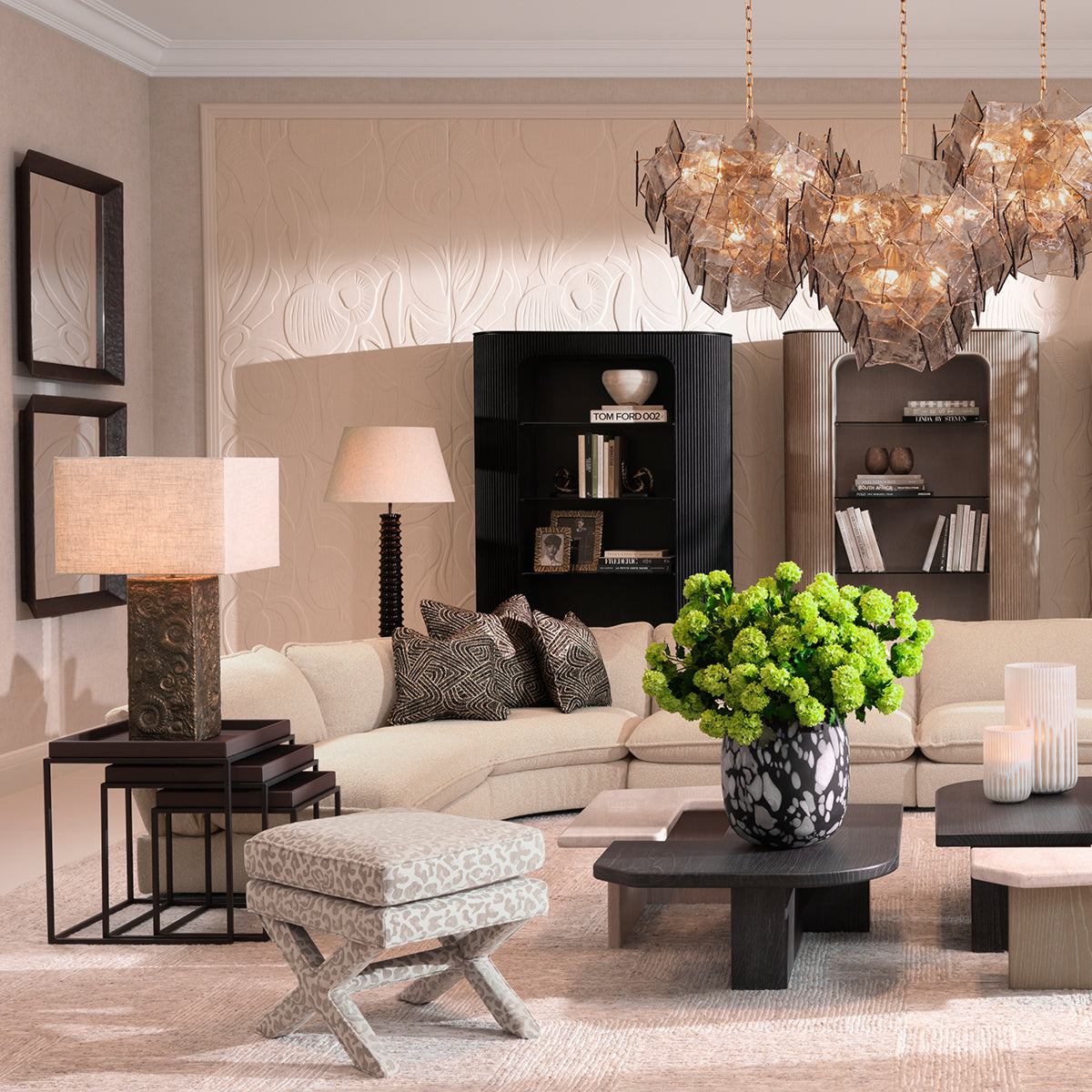 Upholstered Printed Stool Cordoba | Eichholtzmh.com