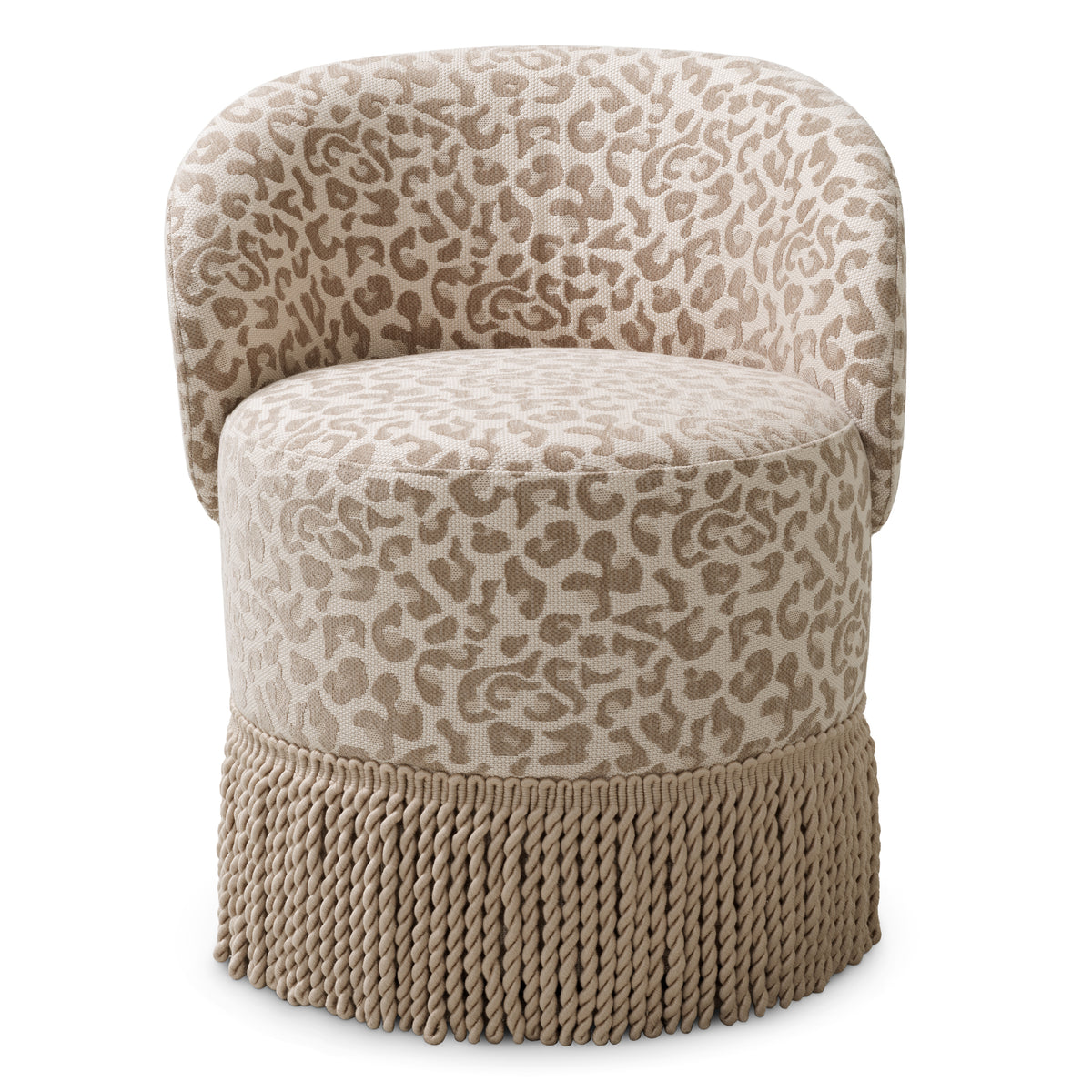 Beige Tasseled Swivel Dining Chair Greer | Eichholtzmh.com