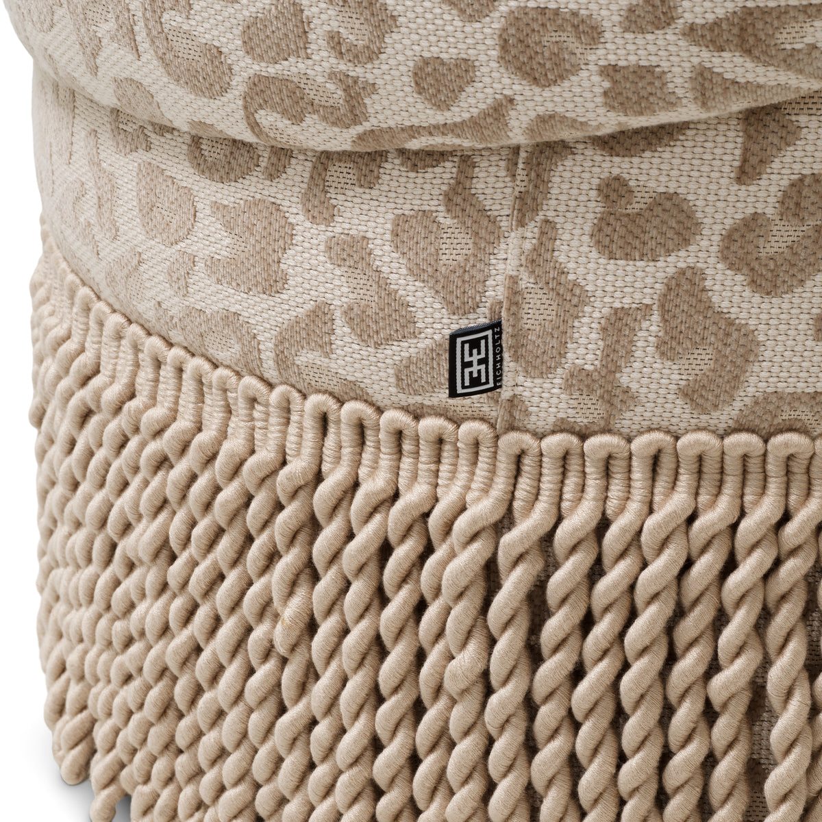 Beige Tasseled Swivel Dining Stool Greer | Eichholtzmh.com