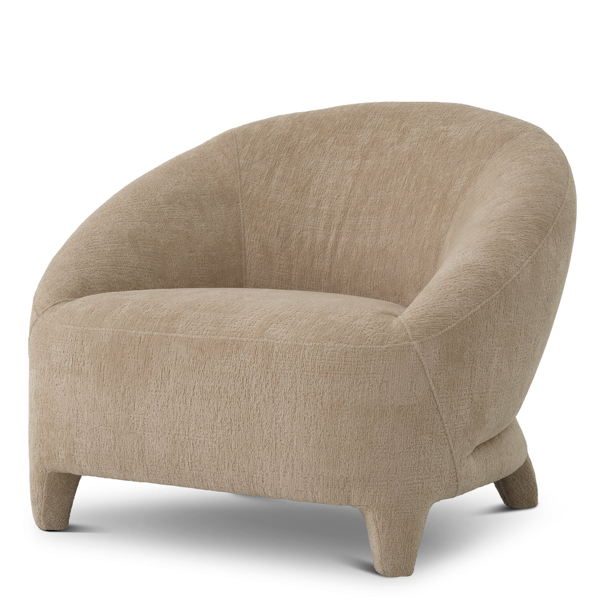 Beige Curved Lounge Chair Avenley | Eichholtzmh.com