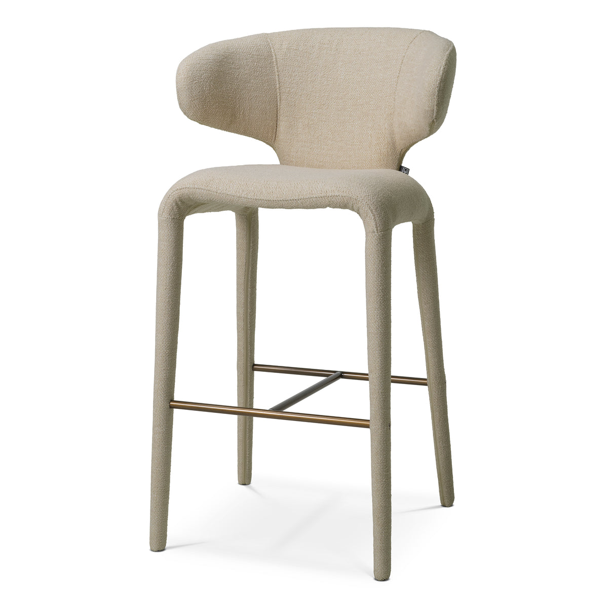 Curved-Back Upholstered Bar Stool Josephine | Eichholtzmh.com