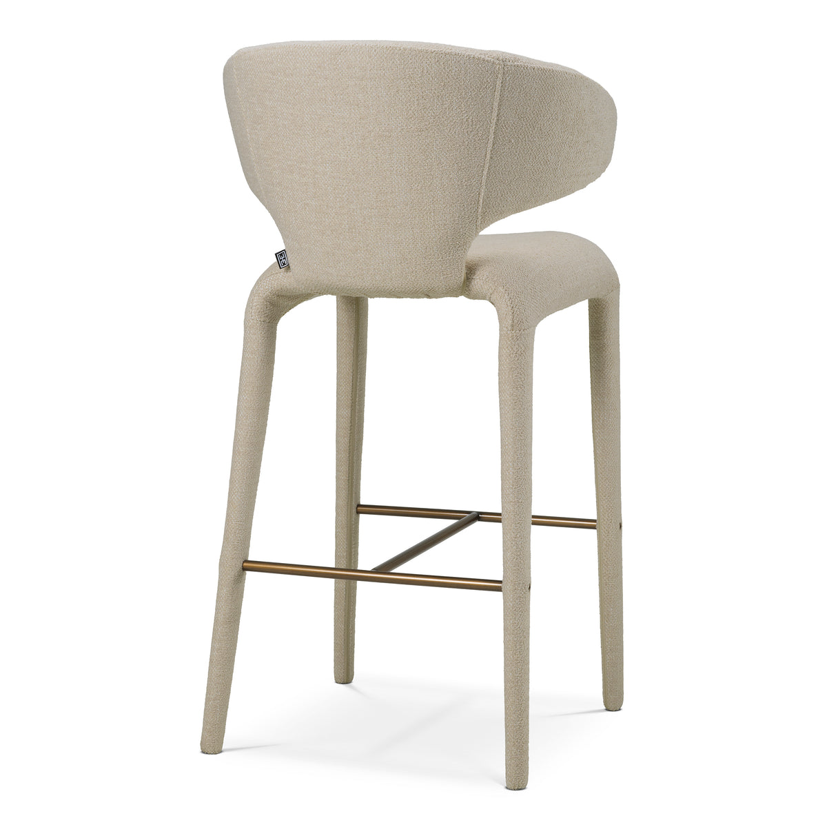 Curved-Back Upholstered Bar Stool Josephine | Eichholtzmh.com