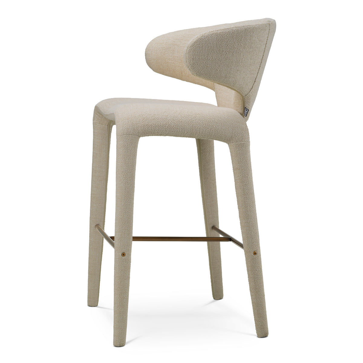 Curved-Back Upholstered Bar Stool Josephine | Eichholtzmh.com