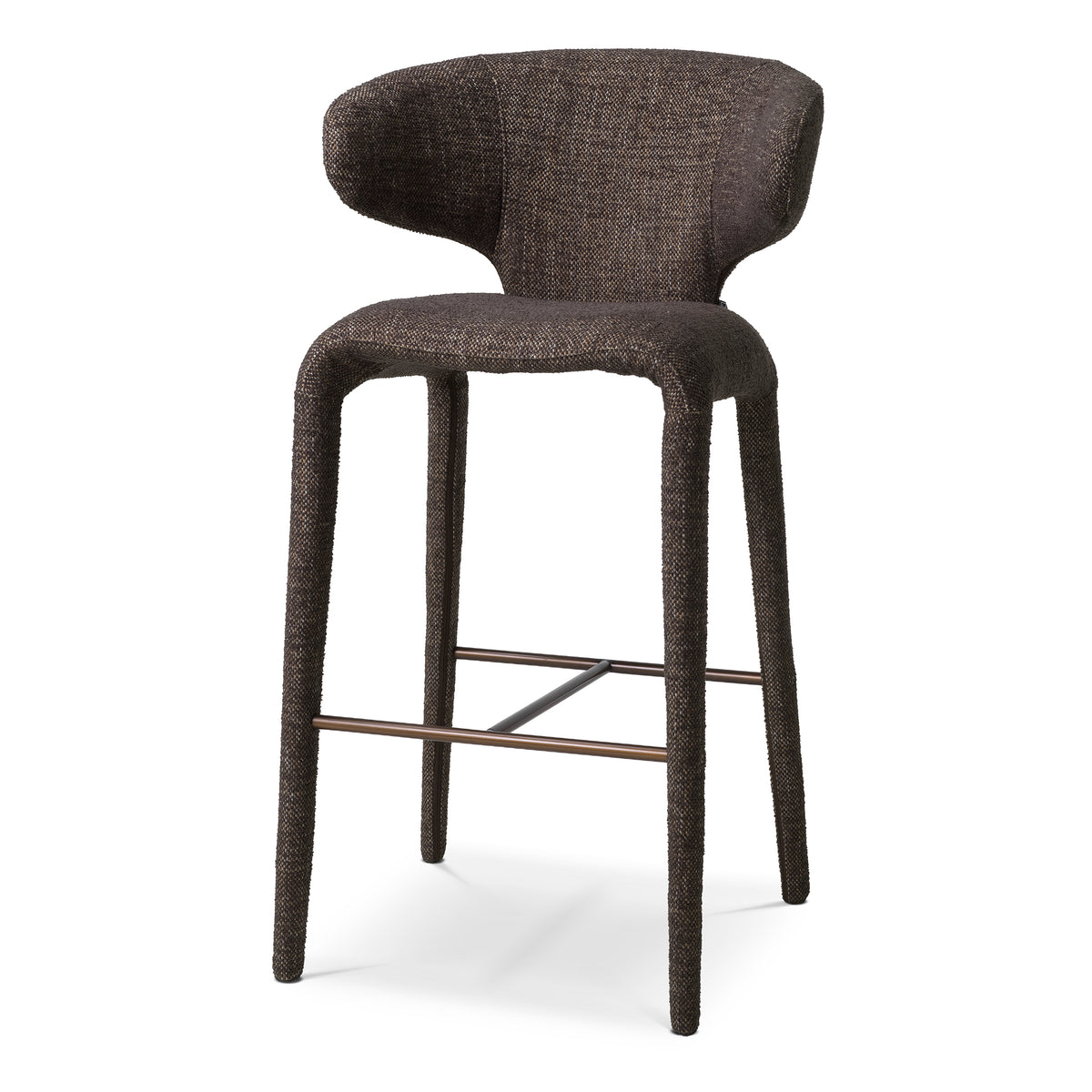 Curved-Back Upholstered Bar Stool Josephine | Eichholtzmh.com