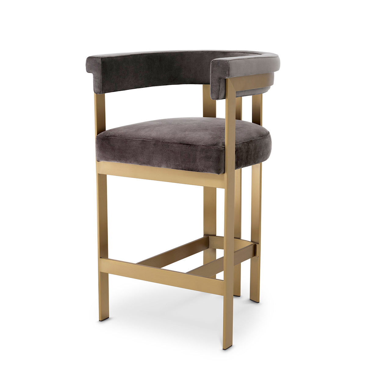 Gray Modern Curved Counter Stool Clubhouse