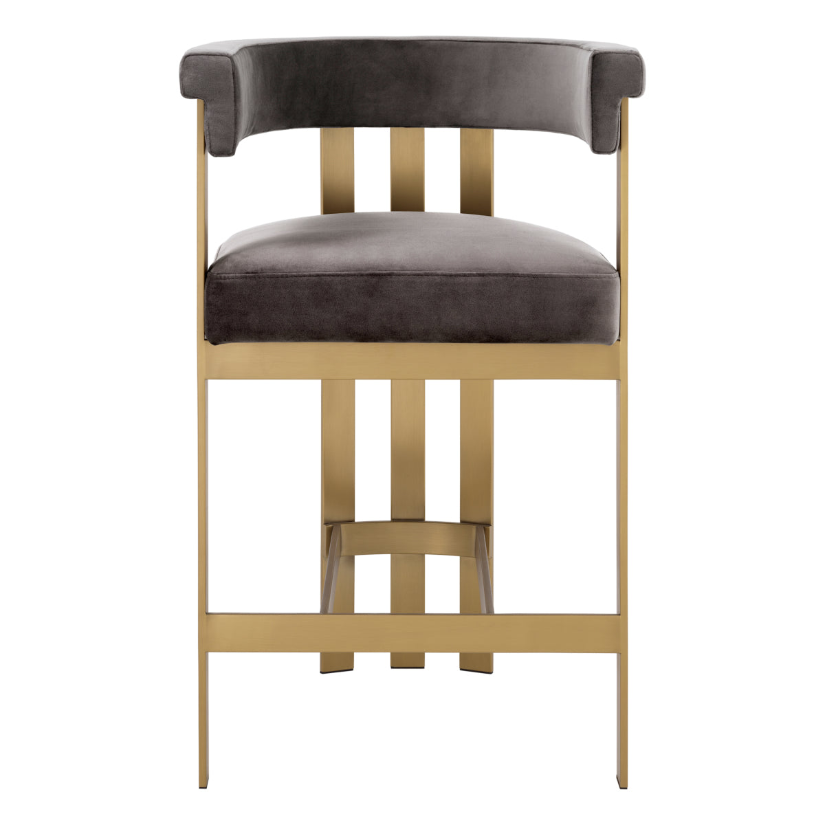 Gray Modern Curved Counter Stool Clubhouse