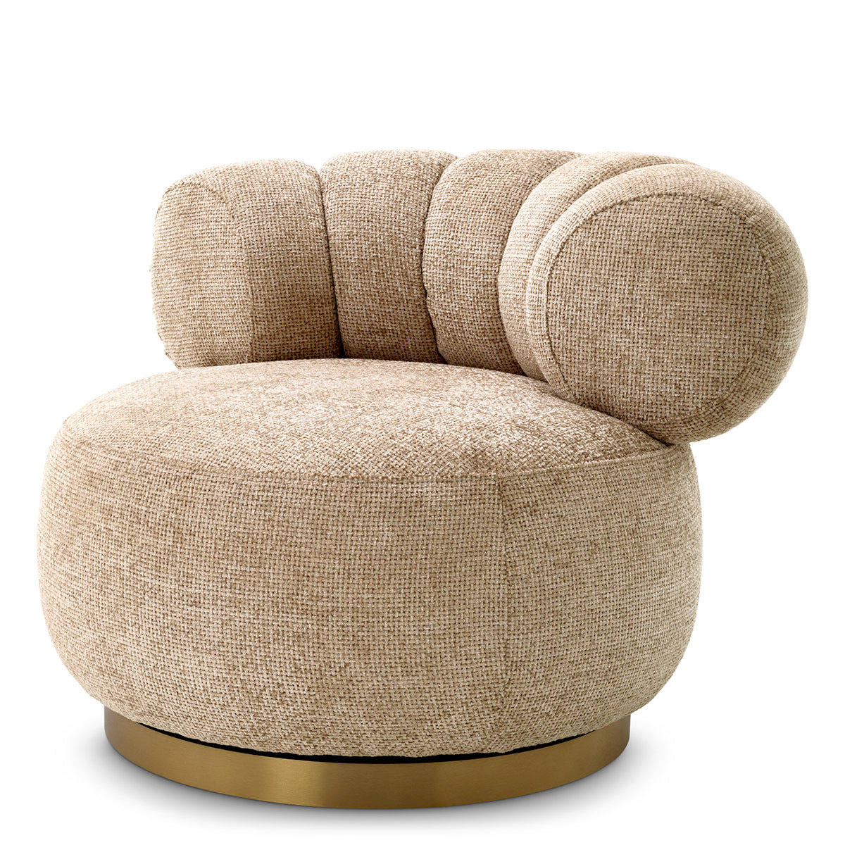 Beige Round Modern Swivel Chair Phedra