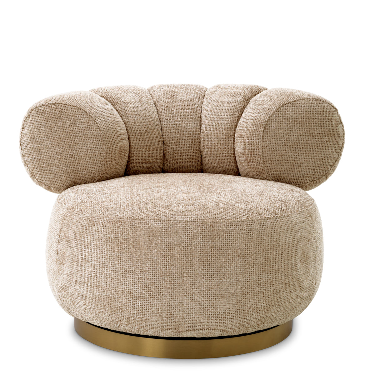 Beige Round Modern Swivel Chair Phedra