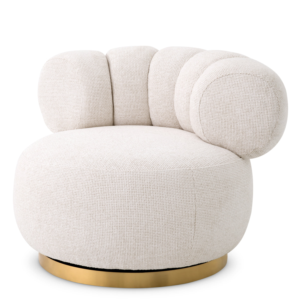 White Round Modern Swivel Chair Phedra