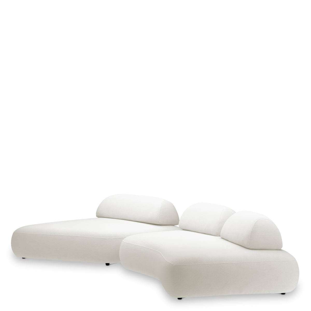 Muslin White Modular Curved Sofa Residenza