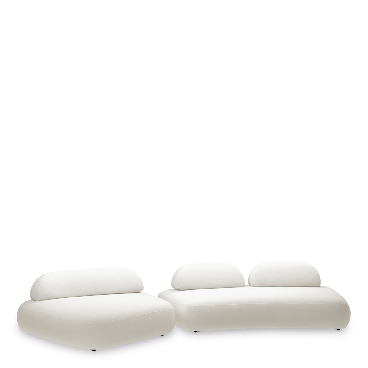 Muslin White Modular Curved Sofa Residenza