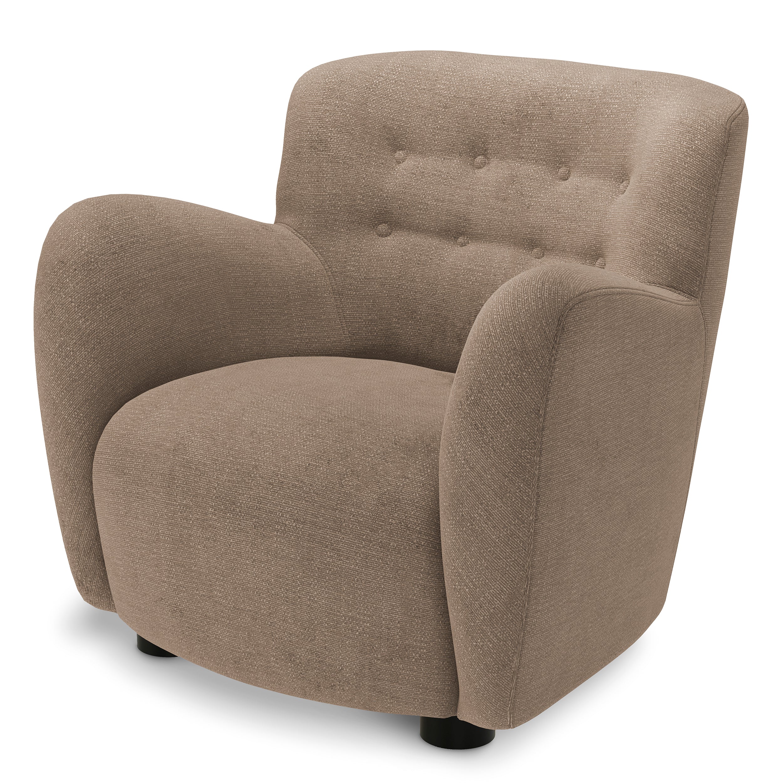 Warm Gray Tufted Back Lounge Chair Bixby