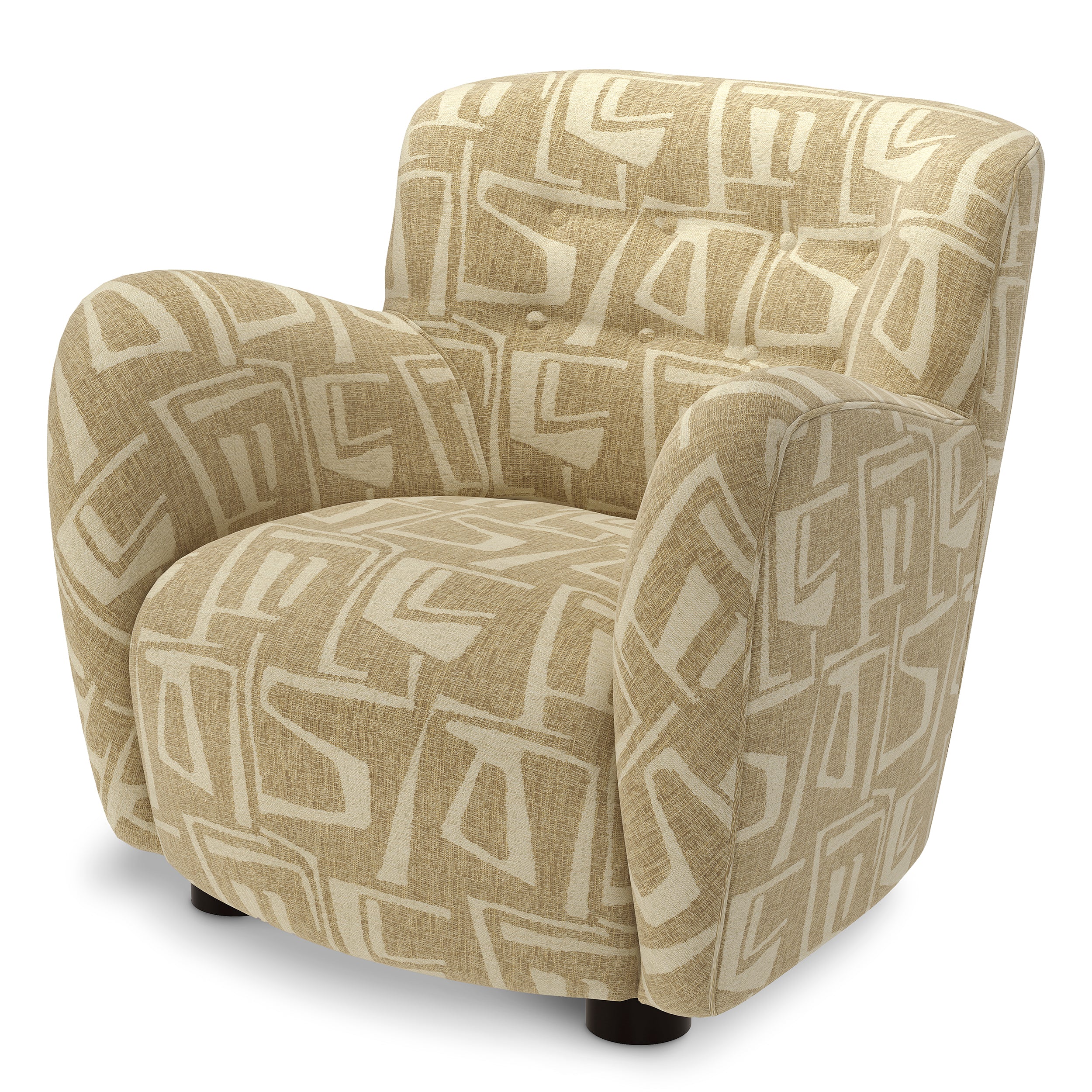 Light Brown Tufted Back Lounge Chair Bixby