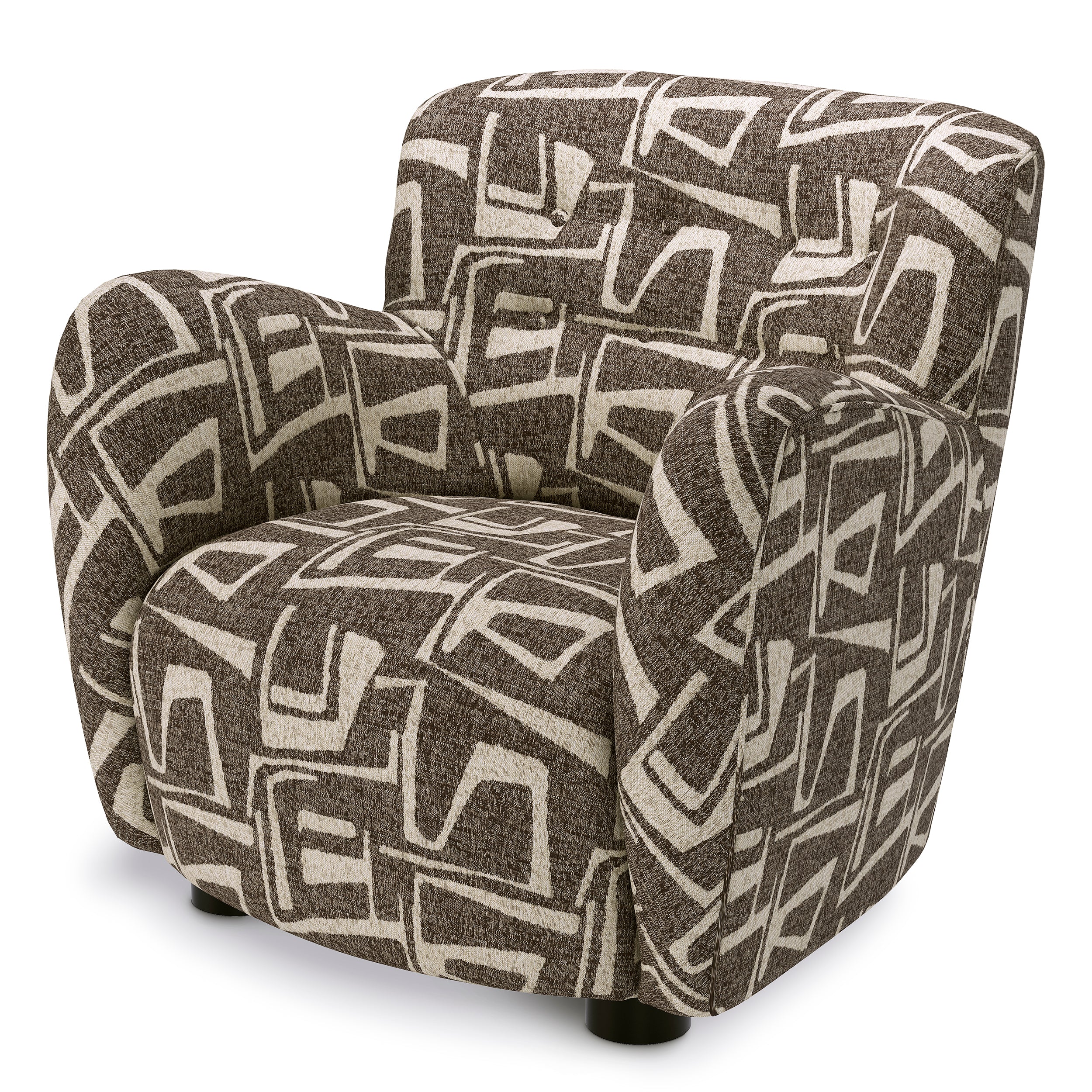 Dark Brown Tufted Back Lounge Chair Bixby