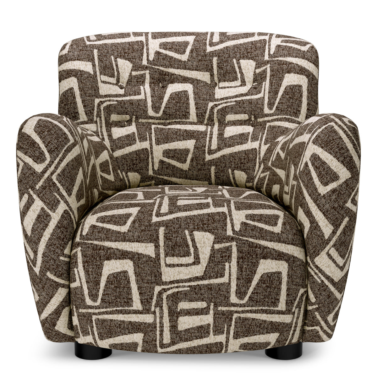Dark Brown Tufted Back Lounge Chair Bixby