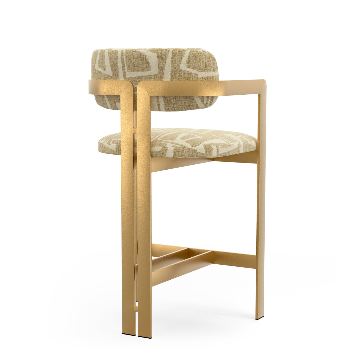 Light Brown Rounded Back Counter Stool Donato | B
