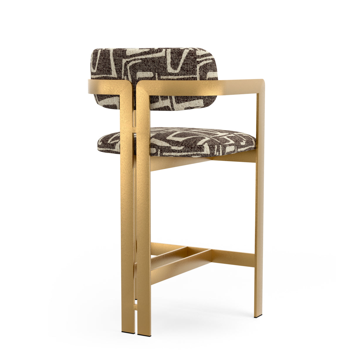 Dark Brown Rounded Back Counter Stool Donato | B
