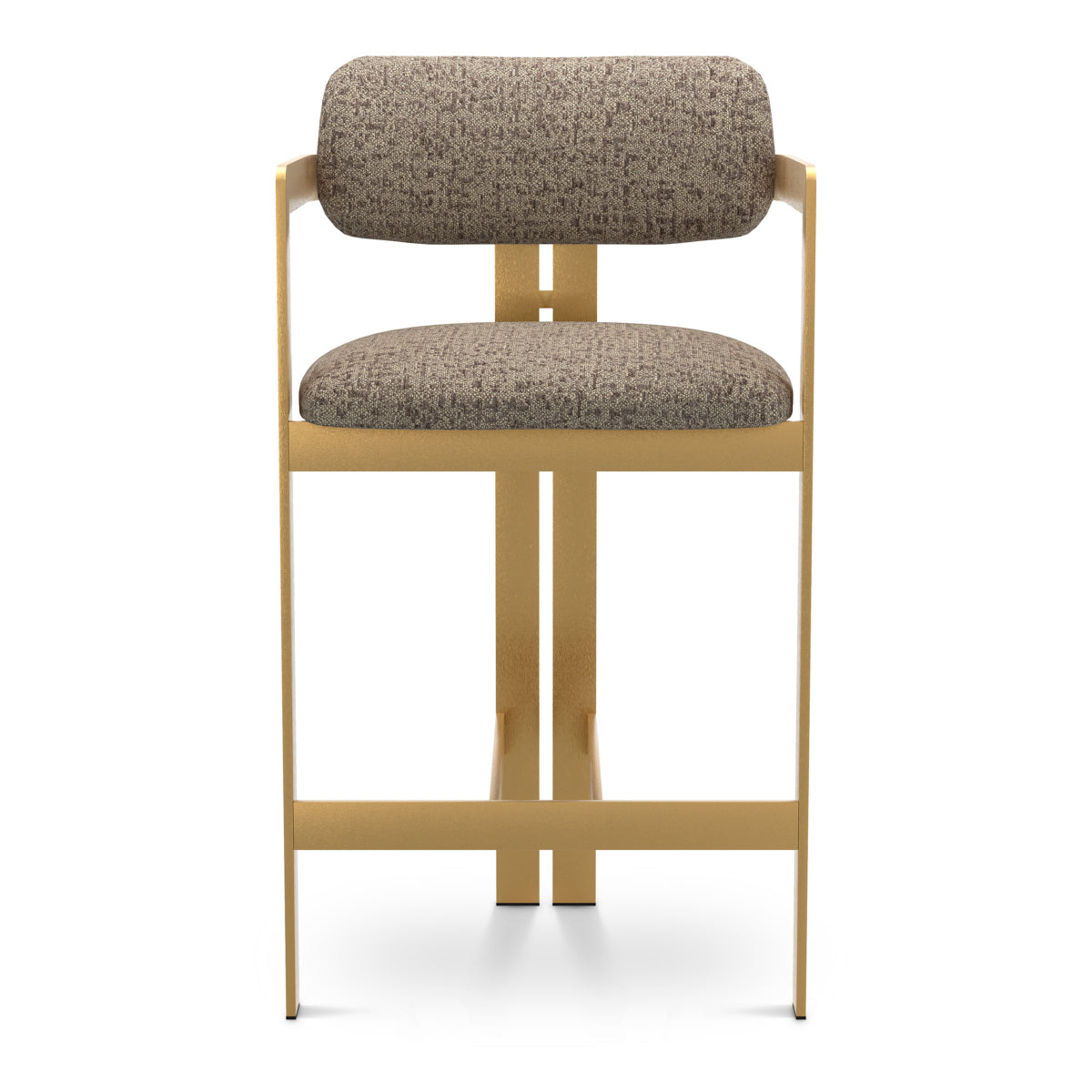 Warm Gray Rounded Back Counter Stool Donato | D